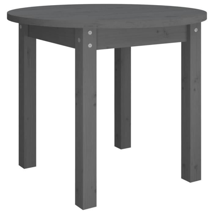 VidaXL Coffee Table Grey Ø 55x45 Cm Solid Pine Wood 822329