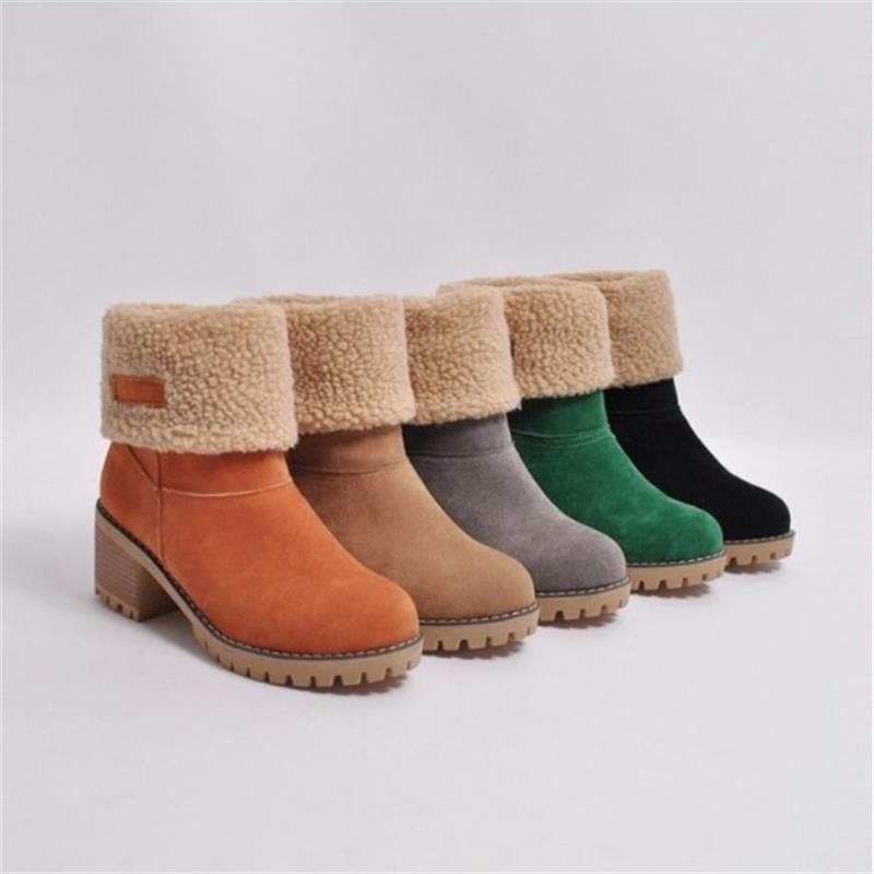 New snow boots large size thickened thick heel platform lamb wool women's shoes women's boots