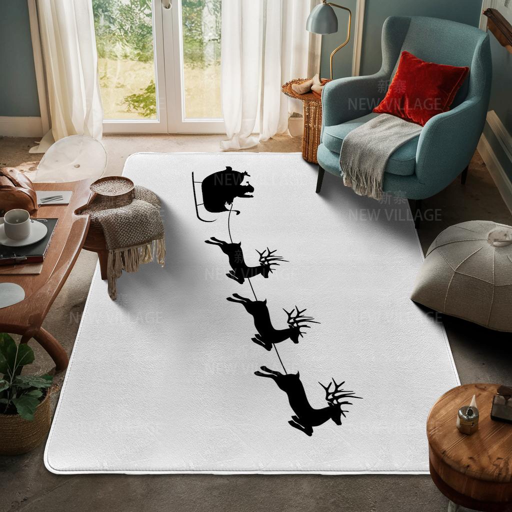 House Entrance Carpet Home Door Mat Living Room Bath Foot Bathroom Non-slip Water Absorption Rugs Bath Merry Christmas Winter