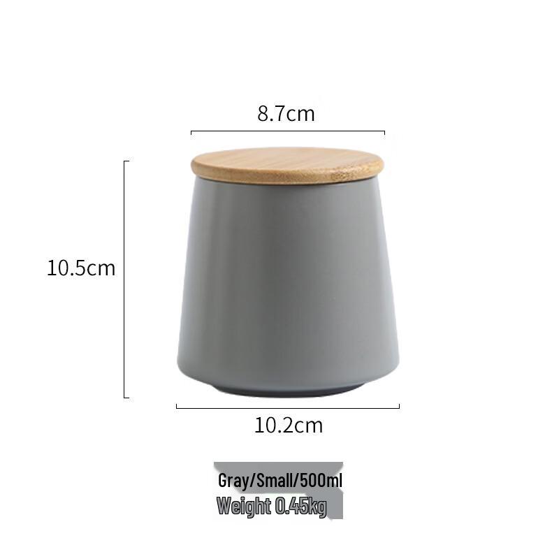 ZISIZ Matte Grey Ceramic Storage Jar