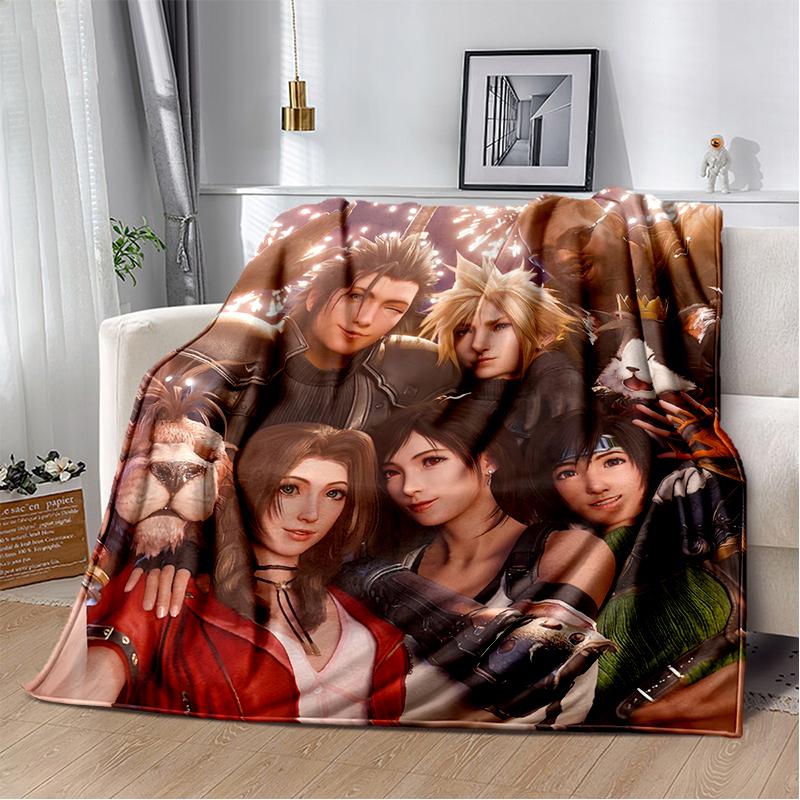 2025 New Style Final Fantasy Games Cloud Tifa Aerith Sephiroth Blanket,Soft Throw Blanket for Home Bedroom Bed Sofa Cover Kids