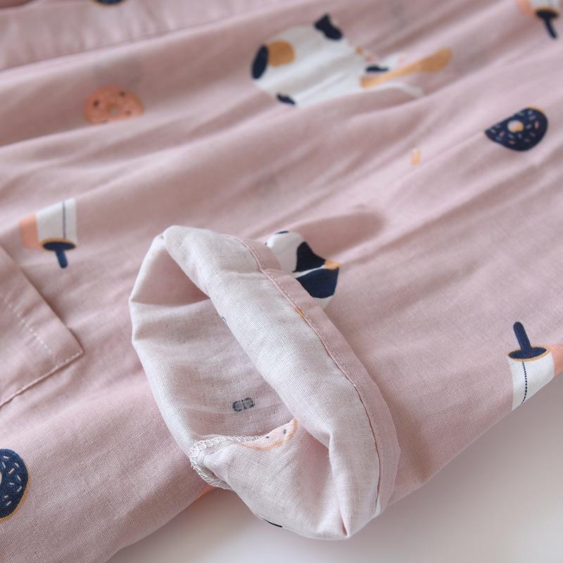 Japanese Style Summer Cotton Kimono Robes for Couples: Lightweight Gauze Nightgowns for Men and Women