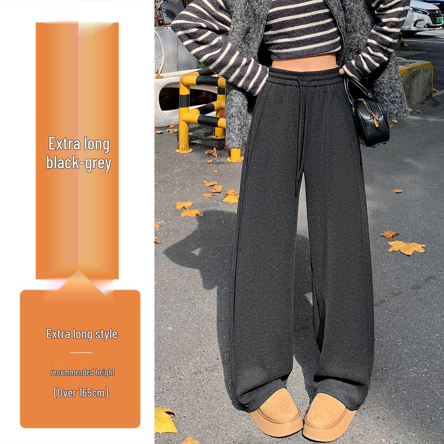 

Plus Velvet Warm Women s Lazy Casual Wide-Leg Banana Sports Pants - Autumn/Winter Drape Straight & Curved Leg. 2XL