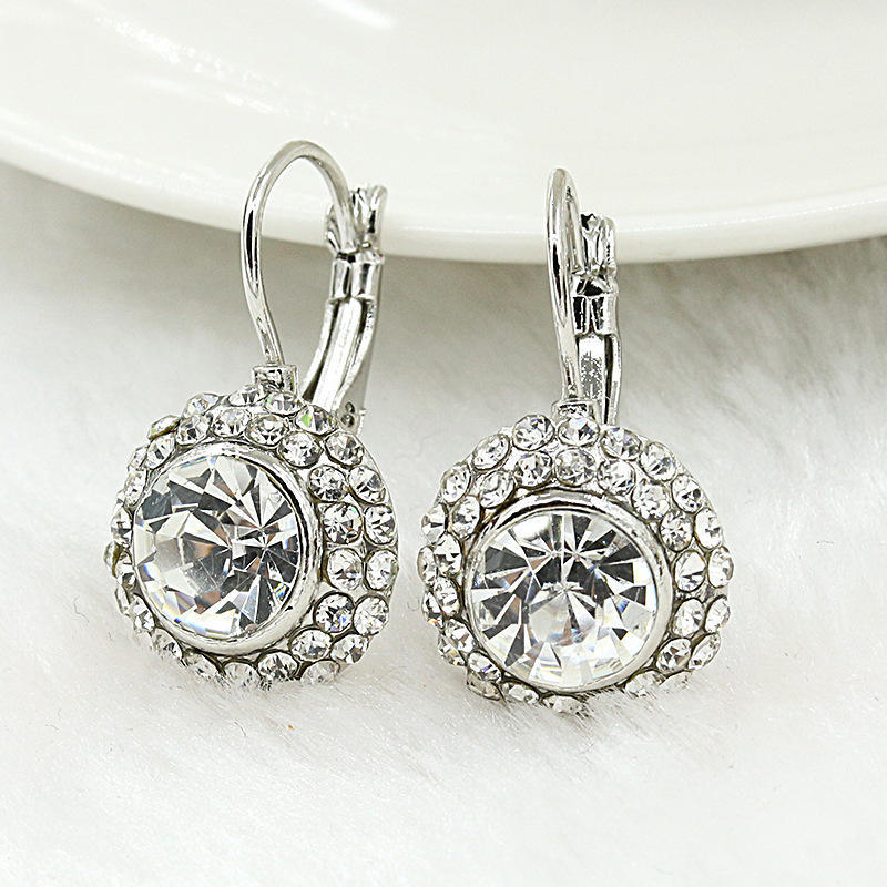 Fashion Moon River Ear Buckle Temperament Round Joker Earrings Trend Female Accessories