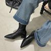Pointed short boots women's 2025 autumn and winter new women's boots thick heel boots short boots thin boots Martin boots knight boots