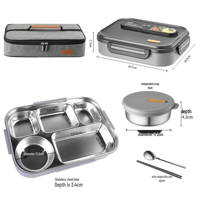 Tafuco 5-Compartment Meal Plate