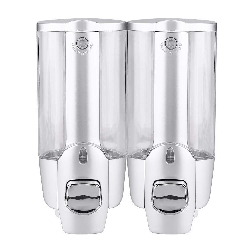 350ml 2*350ml Bathroom Wall Mounted Soap Shampoo Dispenser Lotion Liquid Pump