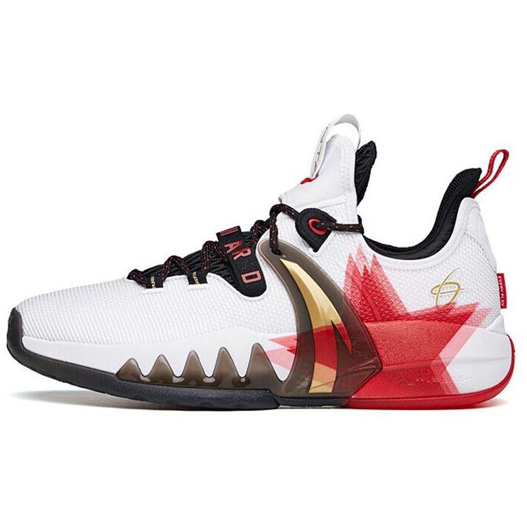 New Anta GH2 'Five Stars' Anti-Slip Wear-Resistant Low-Top Basketball Shoes White Red 112131103-5