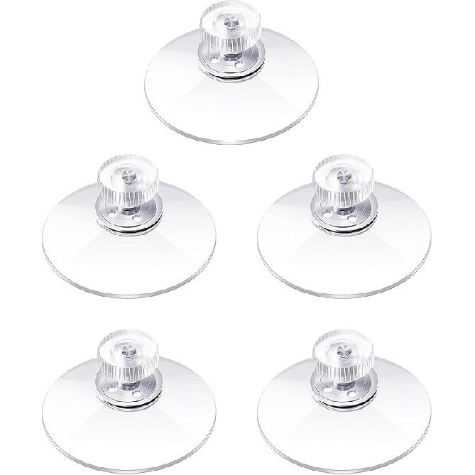 5Pcs Screw Suction Cup 53mm Extra Strong Suction Power Holder for Kitchen, Bathroom Windows, Clear Suction Pads with No Drill Installation Suction 53mm