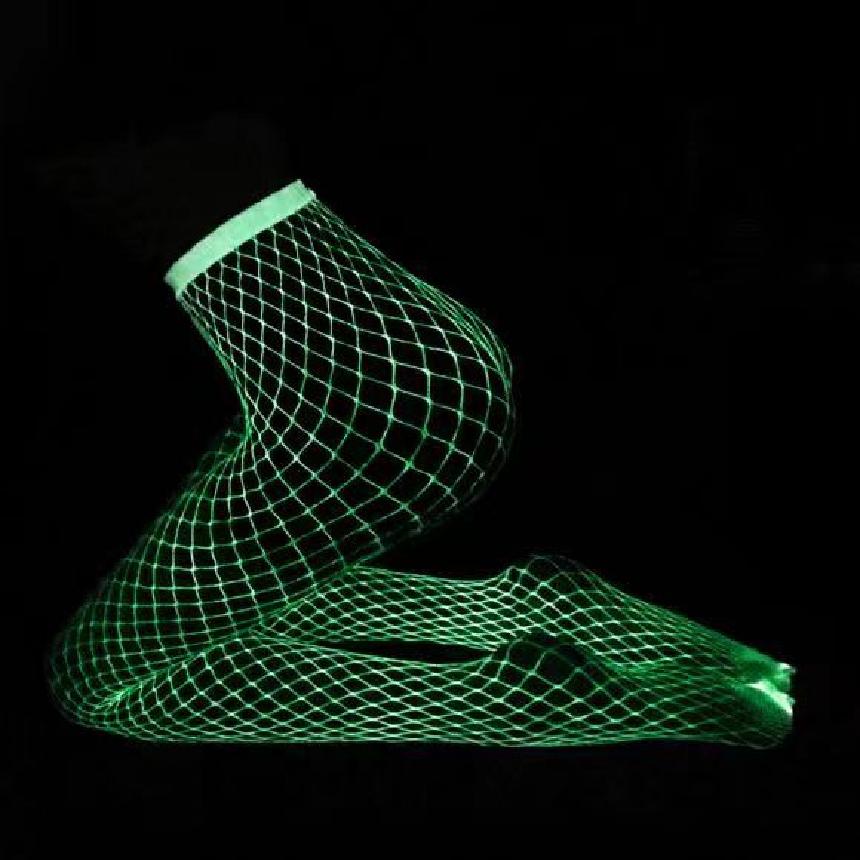 Luminous Fishing Net Stockings Sexy Hollow Out Bar Base Layer Tights Glowing Night Stockings Cool Sexy Fishnet Tights