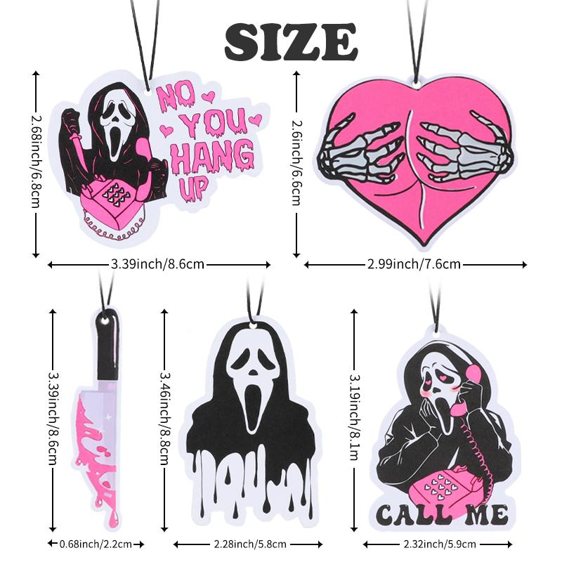 Car Air Fresheners - Pink Ghost Cute Car InteriorAccessories Hanging Scents Anime Freshener Automotive Room Decor