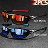 2 Pieces Fashion Vintage Sports Sunglasses Men Women Fishing Running Cycling  Sport Man Sun Glasses Anti-Glare UV400 Eyewear