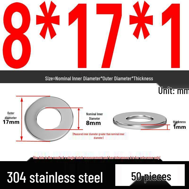 Thickened 304 Stainless Steel Flat Washer Spacer (M2-M36)