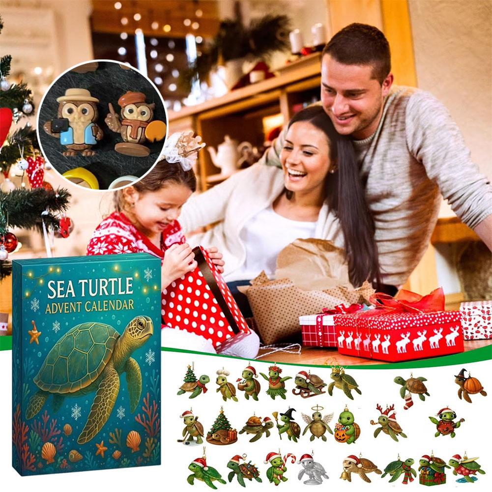 Christmas Advent Calendar Xmas Countdown Calendar With Miniature 2D Owl Calendar Pendant Box Festival Animal Advent Surpris C9Y8