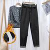 Women's Plush High-Waist Harem Pants - Thick, Large Size, Autumn/Winter 2025