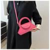 A Fashion Handbag  Spring New Foreign Solid Color Shoulder Crossbody Bag Foreign Small Square Shoulder Bag Women