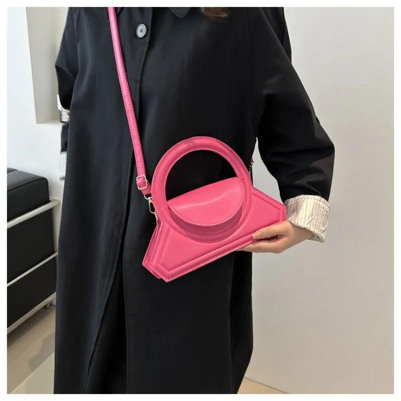 A Fashion Handbag  Spring New Foreign Solid Color Shoulder Crossbody Bag Foreign Small Square Shoulder Bag Women