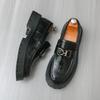 New Platform Men Shoes Slip On Dress Shoes Thick Bottom Loafers Breathable All-match Flats Man Casual Leather Driving Shoes