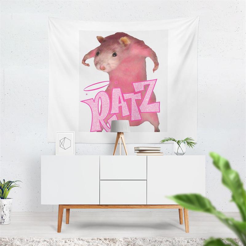 Aertemisi Funny Ratz Tapestry Wall Hanging Art for Bedroom Living Room College Dorm Party Backdrop Home Decoration