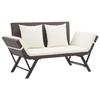 VidaXL Garden Bench with Cushions 176 Cm Brown Wicker