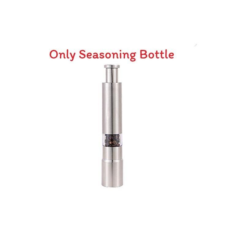 Stainless Steel Manual Spice Grinder With Press Action For Cooking And Kitchen Use