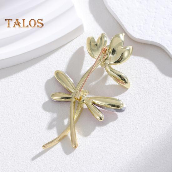 Lotus Dragonfly Brooch Exquisite Zinc Alloy Rhinestone Pin Sweaters Hats Bags Badge Multi-Functional Accessory