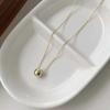 18K Gold-Plated Sterling Silver Fortune Bead Necklace - Luxury Laser Carved Women's Clavicle Chain