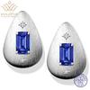 WUIHA Vintage 100% 925 Sterling Silver Emerald Cut Lab Emerald Sapphire Gemstone Studs Earrings Wedding Engagement Fine Jewelry