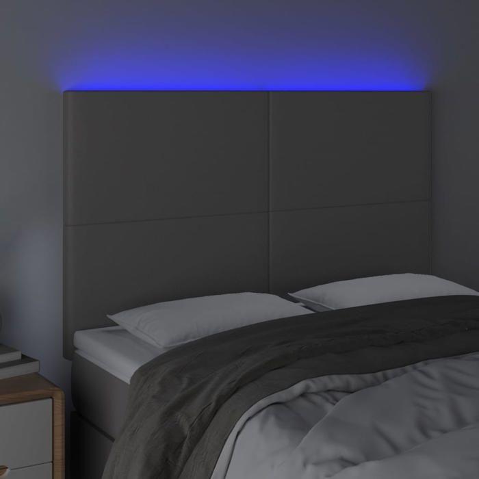 VidaXL LED Headboard Bedroom Furniture Double Bed Accessory Head of Bed Frame Interior Grey 3122238