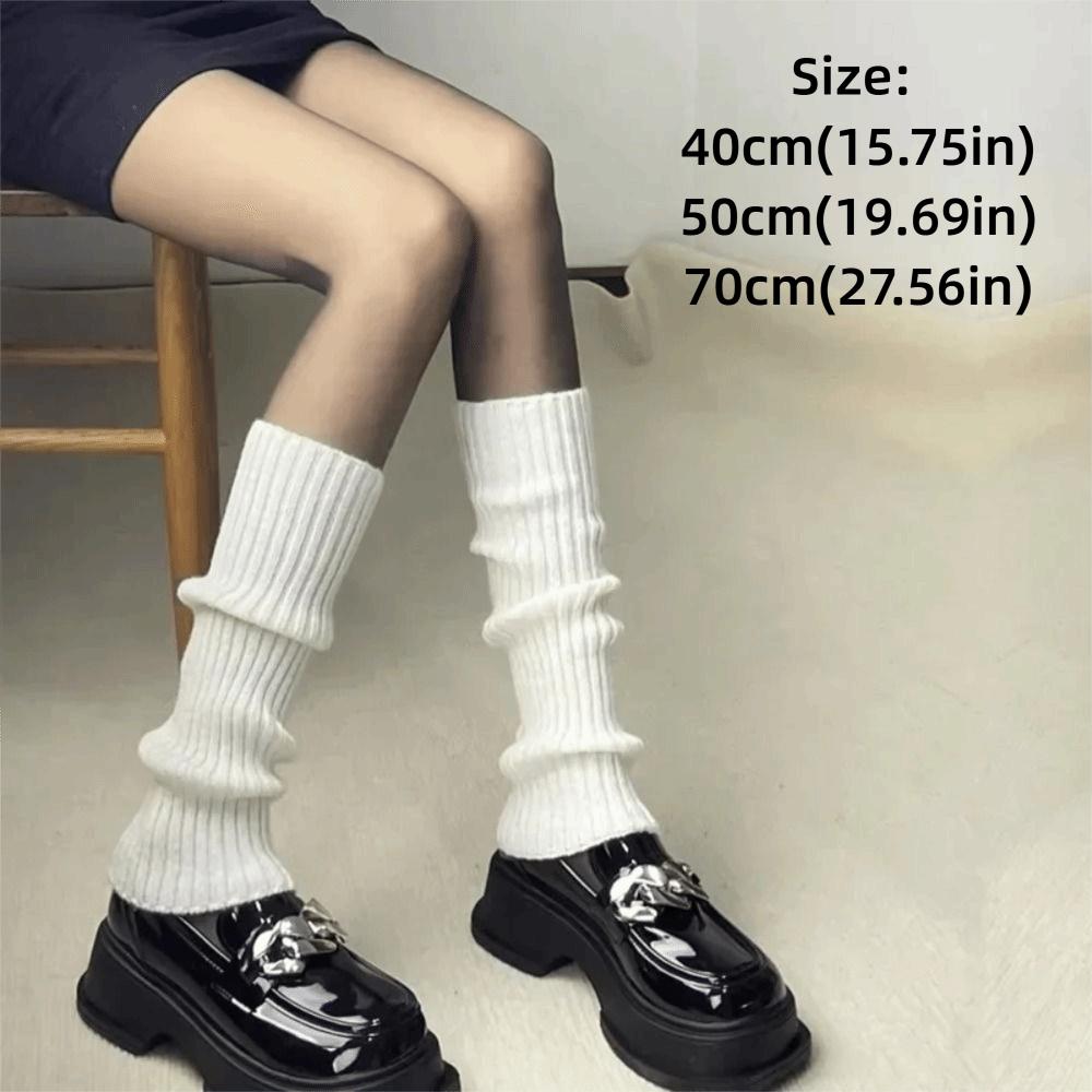 40/5070cm Length Knitted Leg Warmers Knitted Wool Leg Warmers Vintage Crochet Socks Autumn Winter