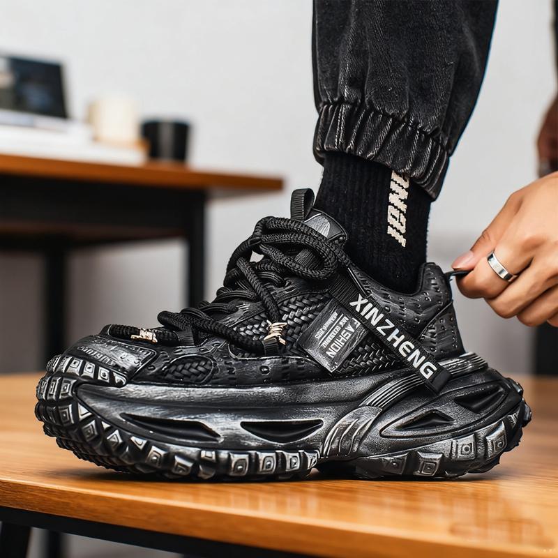 Herren klobige Sneaker lässig leicht vier Jahreszeiten atmungsaktiv weiche Sohle Outdoor Rennlauf Laufschuhe Student Geschwindigkeits Sportschuh