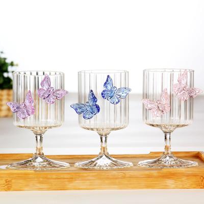 Butterfly Cocktail Glass Glass Water Glass Red Wine Glass Ins Style High Borosilicate Glass Juice Goblet Heat Resistant