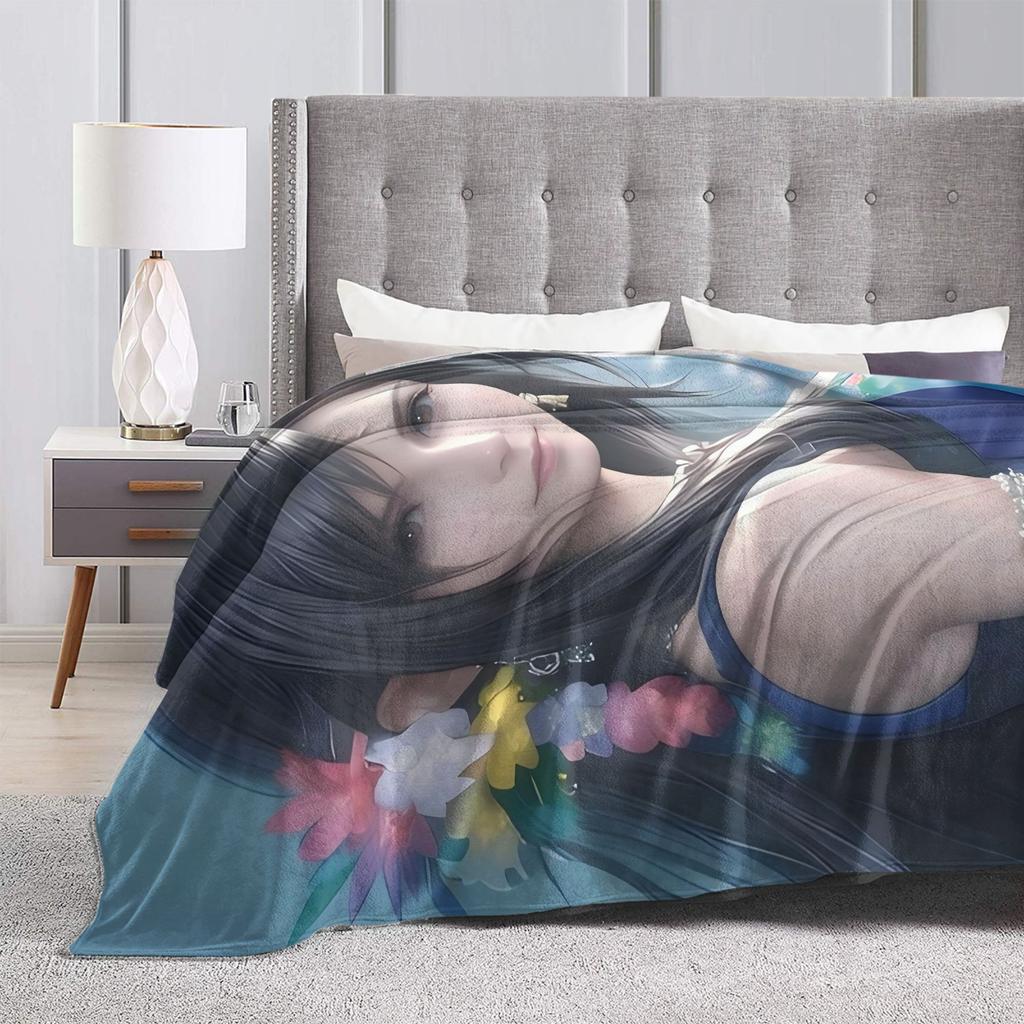 Tifa Lockhart Design Flannel Printed Blanket Suitable for All Seasons Suitable for Living Room Office Sofa and Travel 180x250CM