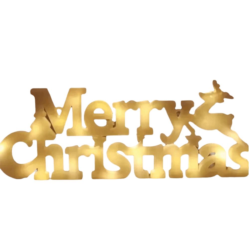 Three-dimensional Christmas Decoration Items Waterproof New Year Merry Christmas Letter Lights Perfect RED Panel