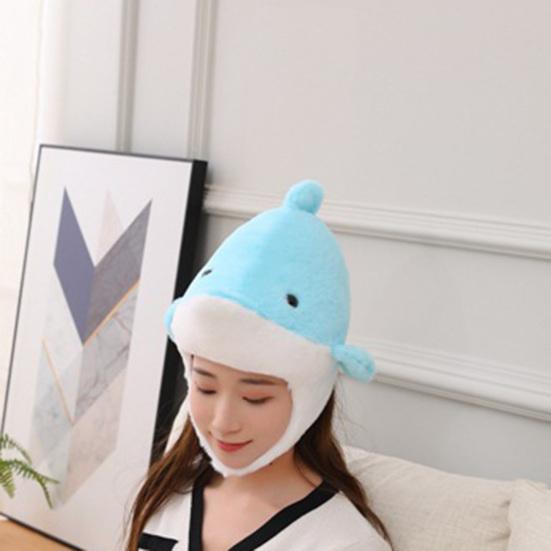 Cosplay Kopfbedeckung Ultraweich Warmhalten Foto Performance Requisite Cartoon Delfin Plüsch Cosplay Mütze für Fotostudio