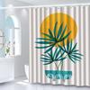 1pc Elegant Green Leaves Artistic Shower Curtain, Waterproof Polyester Fabric with Hooks,All-Season Decorative Bathroom Curtain