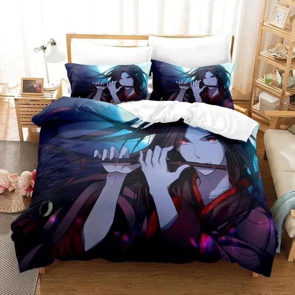 Nytt Mo Dao Zu Shi The Grandmaster of Demonic Cultivation Sängkläder Anime Tre-delat set Vuxen Barn Sovrum Påslakan Set
