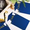 Whaline 2Pcs Graduation Photo Banner, Congrats Grad Banner, No DIY Require Hanging Bunting, Kindergarten to 12th Grade Picture Garland with Blue Gold