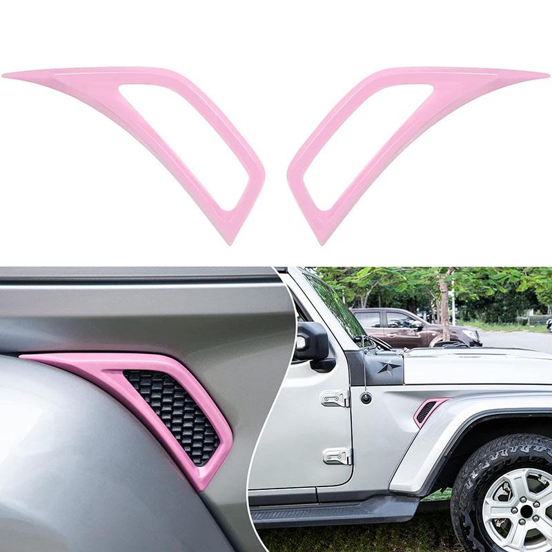 1pair Front Wheel Fender Vent Cover Trim Eyebrow Side Air Outlet Vent Decoration Sticker For Jeep Wrangler JL Gladiator JT 2018+