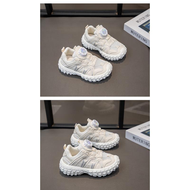 Kids Breathable Mesh Rotating Buckle Casual Running Sneakers For Unisex Boys And Girls