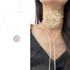 3D Rose Pendant Necklace Versatile Floral Clavicle Chain Simulated Flower Choker