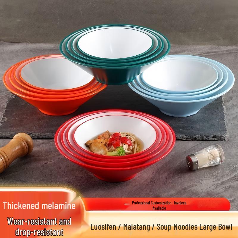 Two-Tone Melamine Conical Noodle Bowl