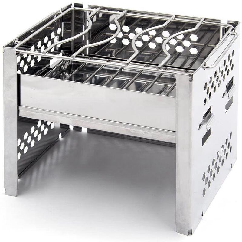 Miflame Foldable Stainless Steel Outdoor Wood Stove & BBQ Grill