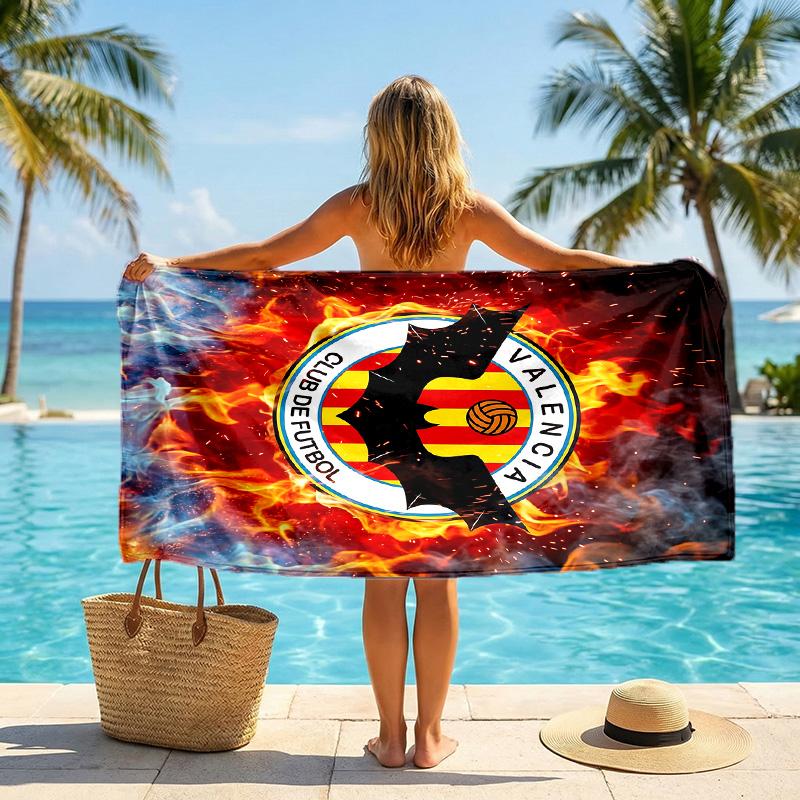 Valencia FC print Quick Dry Beach Towel Microfiber Absorbent Portable Travel Swimming Towel