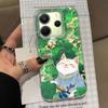 Korean White Cat Vortex Pattern Phone Case for Xiaomi Redmi Note 14 13 12 11 11S 10 10S Pro 9C 13C 14C A5 A3 A4 A3X 9C A1 Cover