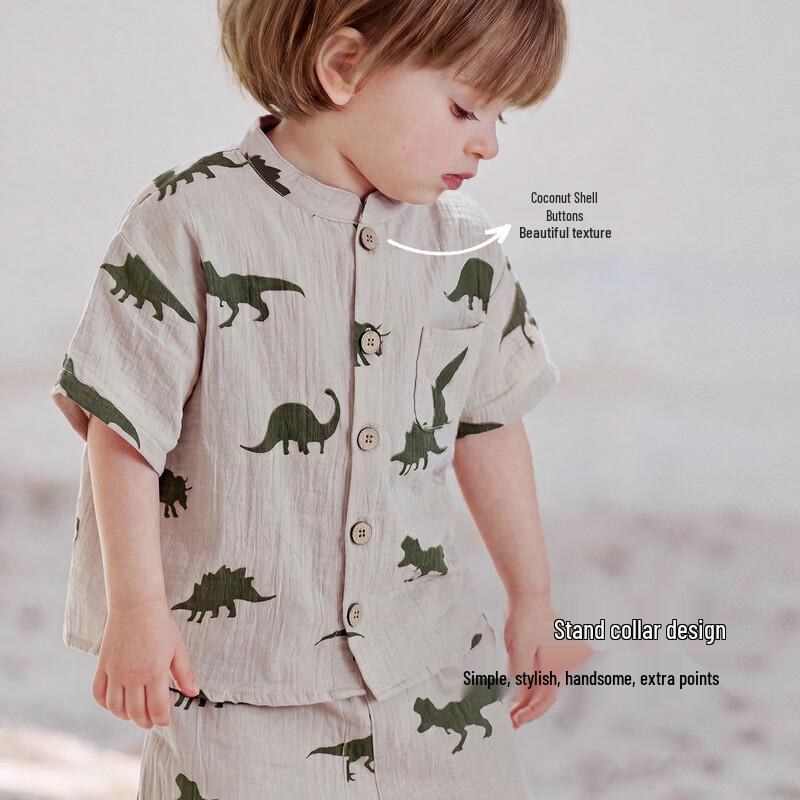 Babylove Boys' Summer Cotton Gauze Shirt