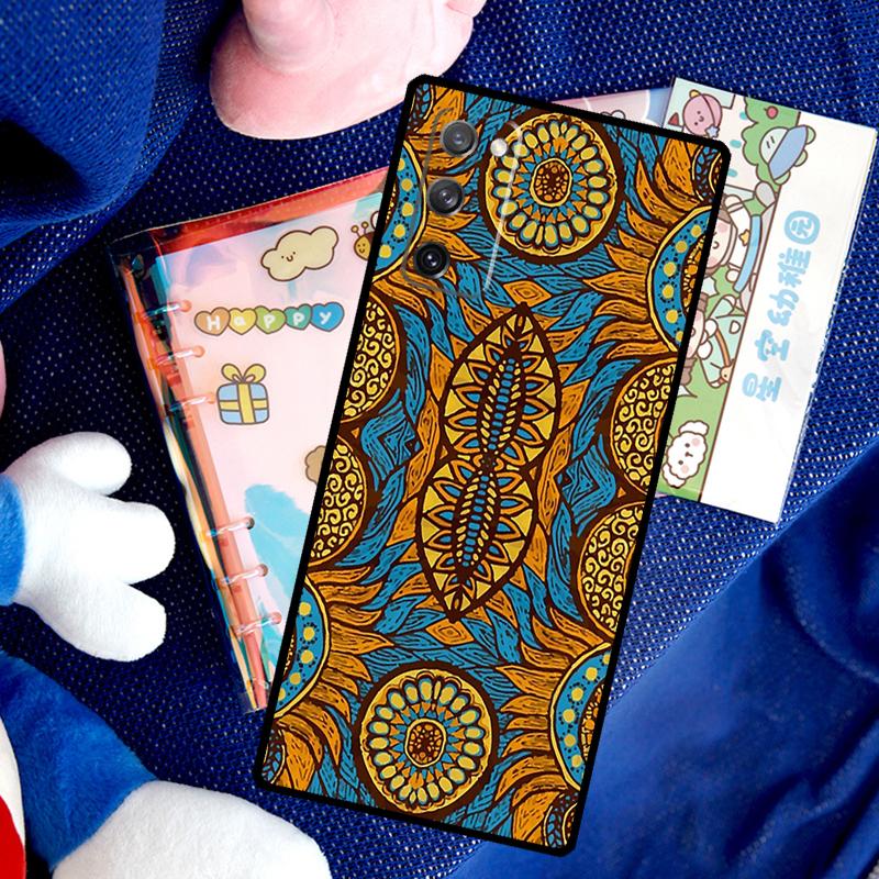 African Wax Fabric Case For Samsung Galaxy S26 Ultra S25 S24 S23 S22 S21 S10 Plus S20 FE S25 Ultra Cover Funda