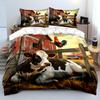 Farm Theme Cow And Rooster Print Soft Comfortable Duvet Cover Bedding Set Included 1*Duvet Cover  2*Pillowcases Luxury Gifts