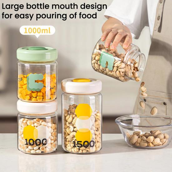 Coffee Beans Sealed Jar Container Coffee Tea Nuts Food Jar One-Touch Freshness Seal Design Food Storage Container