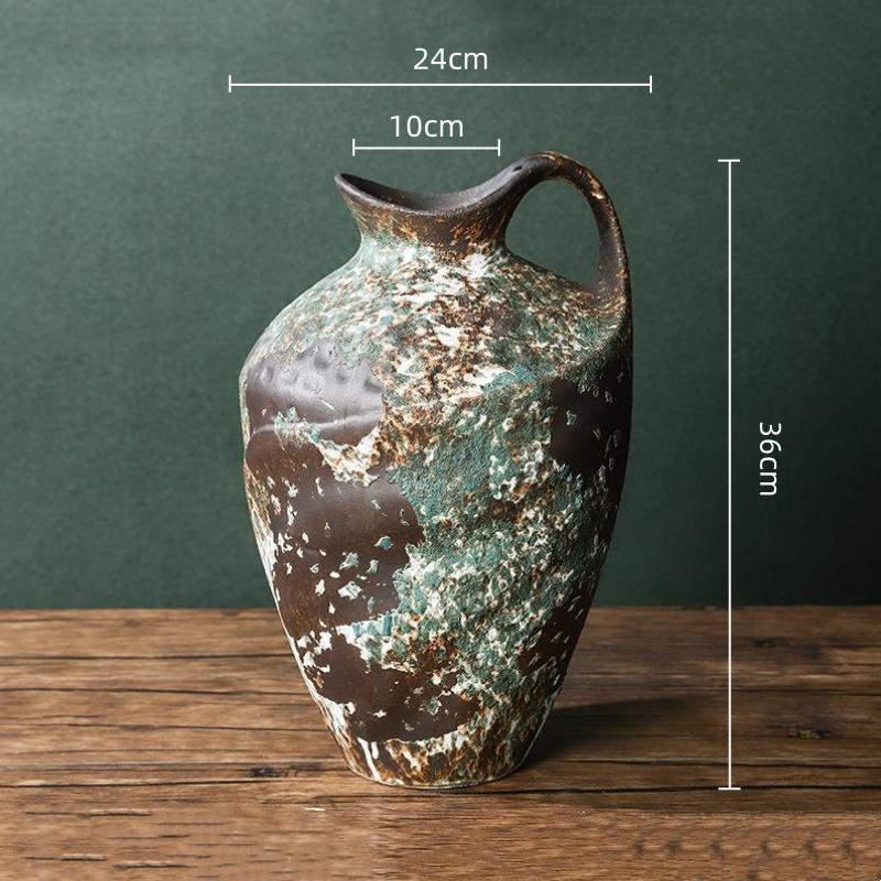 Ceramic Vase Coarse Earthenware Pot Flower Vase Flower Arrangement Accessories Ceramic Handicrafts Home Decoration Flowerpot